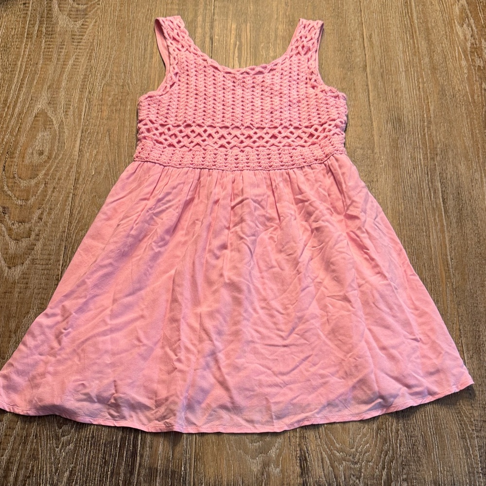 Love Fire Girls Dress – Nordstrom, Size Medium (Pink Crochet Top)